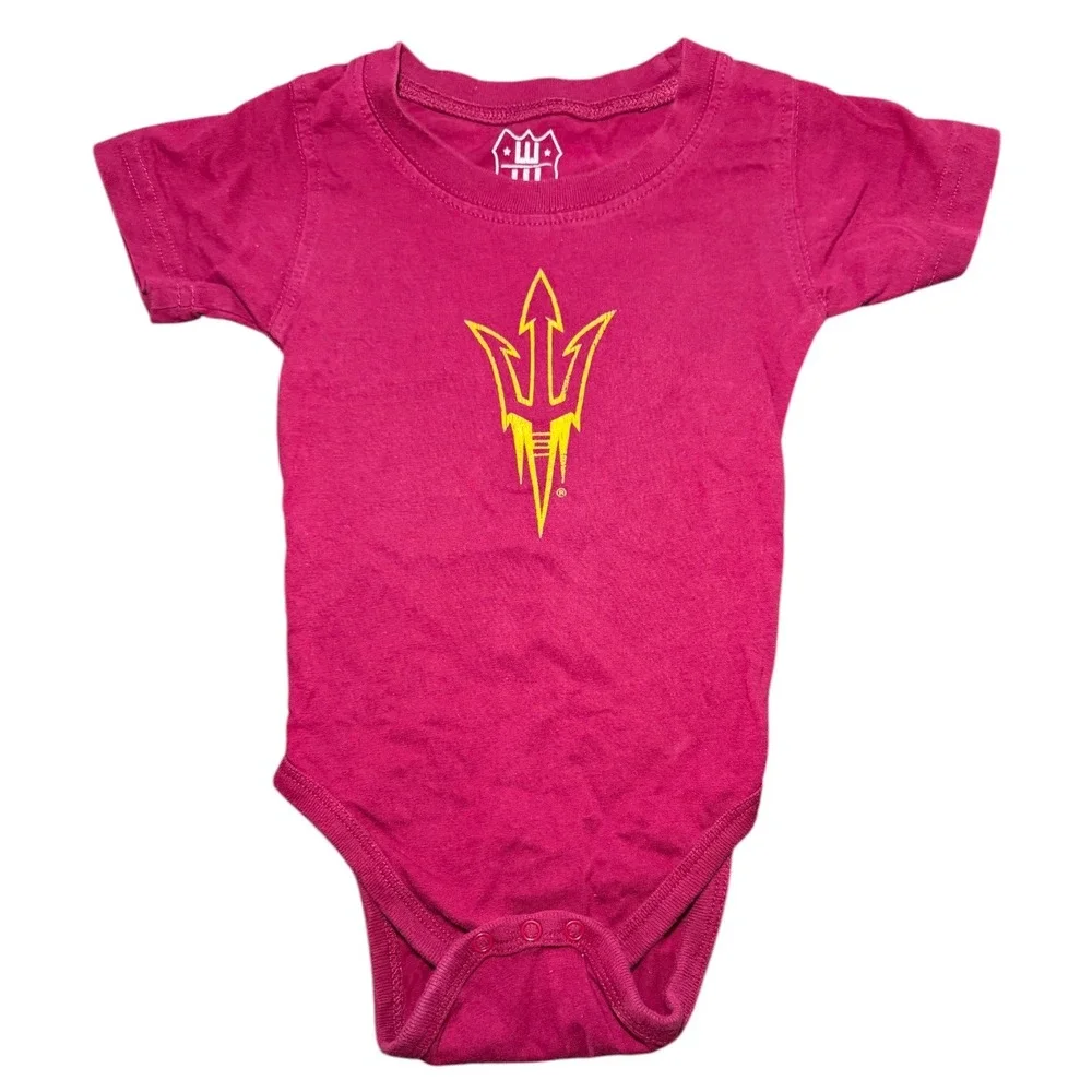 Wes and Willy ASU Arizona State Sun Devils Bodysuits Lot 2 Organic Cotton 18M
